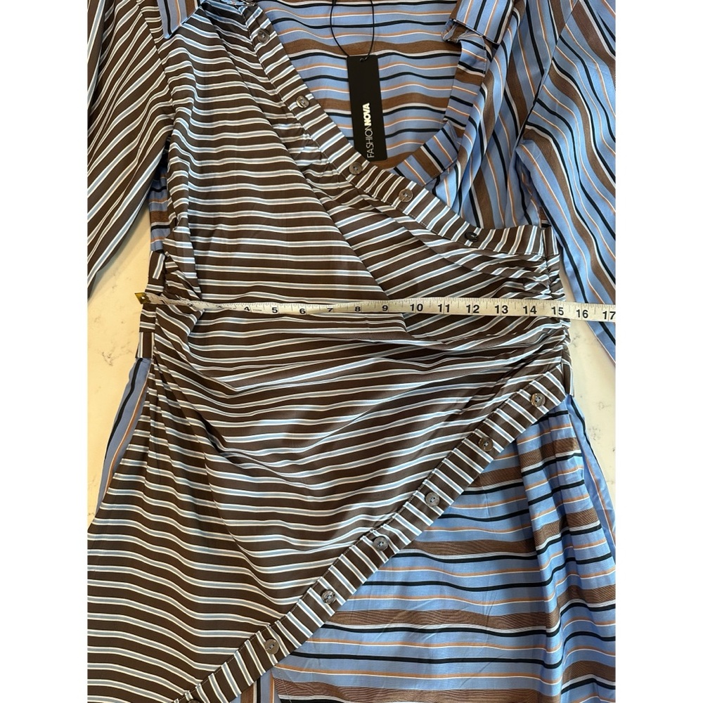 Fashionnova Multi-Striped Mini Dress - Size Large - Picture 10 of 11